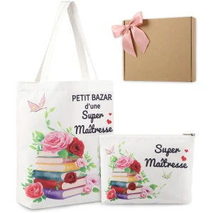 Tote Bag Personnalisé AutoCadeau Merci Maîtresse Fin d'Année