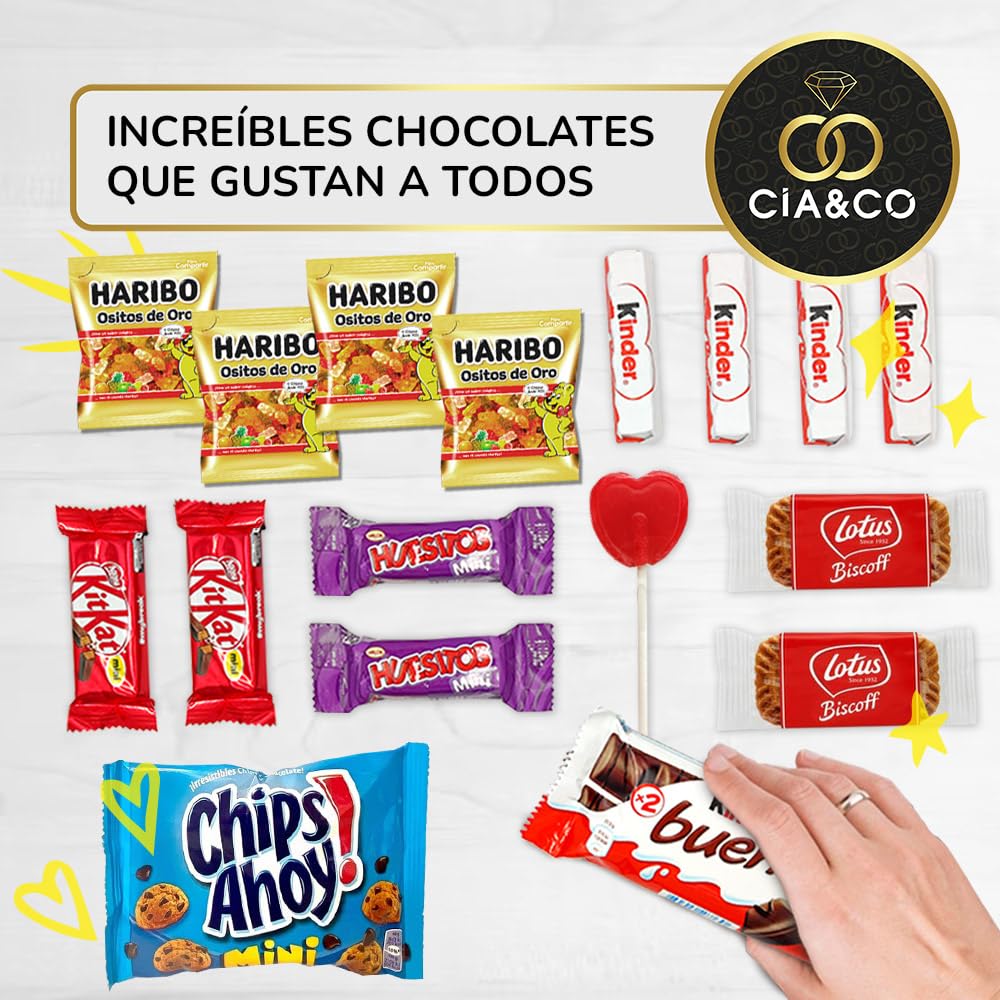 Coffret cadeau personnalisé Kinder Bueno avec 17 chocolats et carte – Image 2
