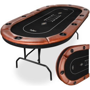 Table de Poker Pliante 10 Joueurs AutoCadeau Tapis Noir Compacte