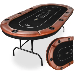 Table de Poker Pliante 10 Joueurs AutoCadeau Tapis Noir Compacte