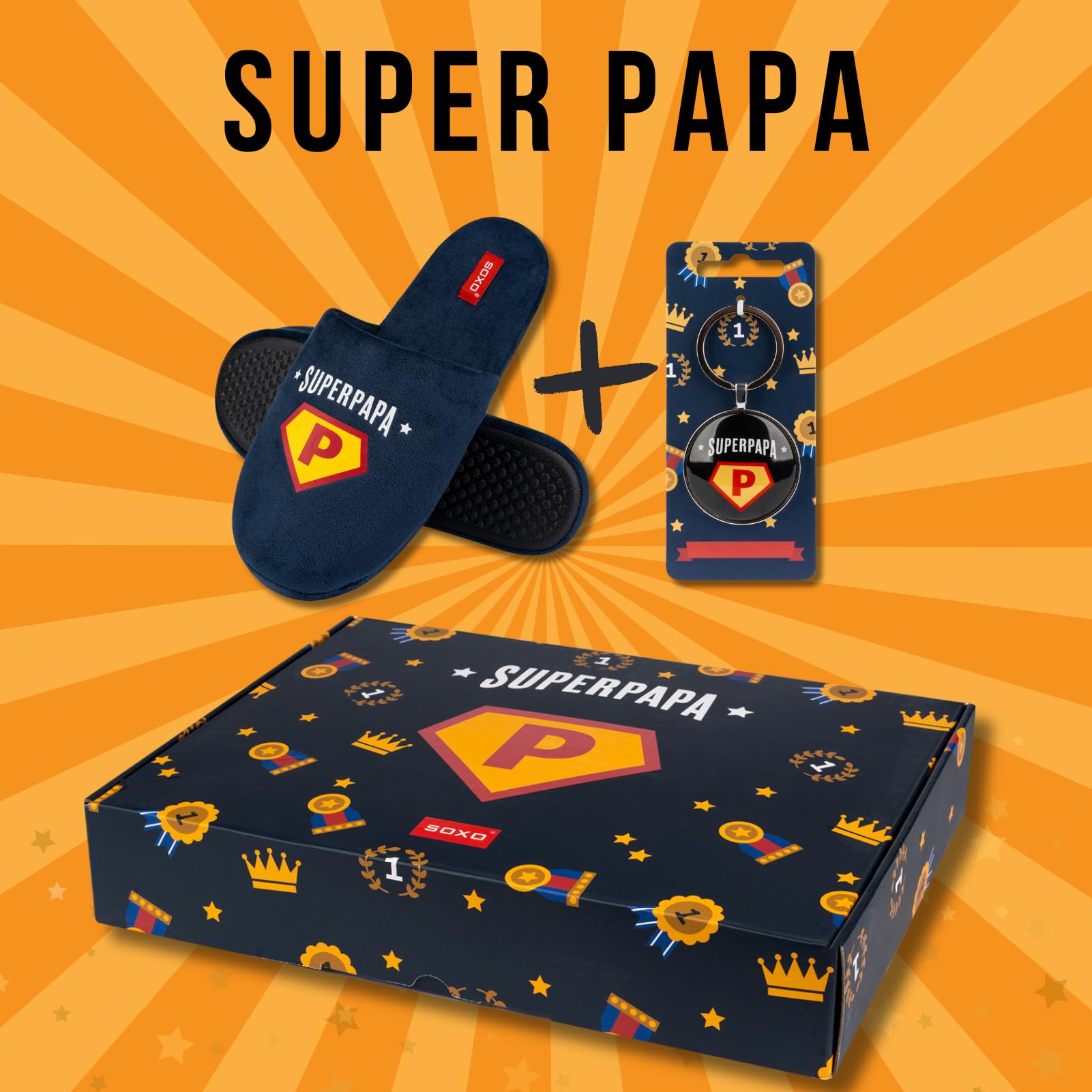 Chausson Homme Super Papa AutoCadeau Pantoufle Fantaisie Humour – Image 3