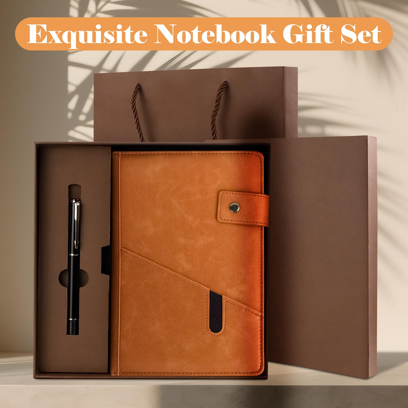 Carnet en Cuir AutoCadeau A5 avec Stylo et Boîte Cadeau – Image 6