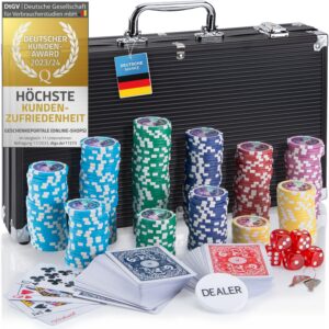 Mallette de Poker Profi Pokerset AutoCadeau 300 Jetons Noir