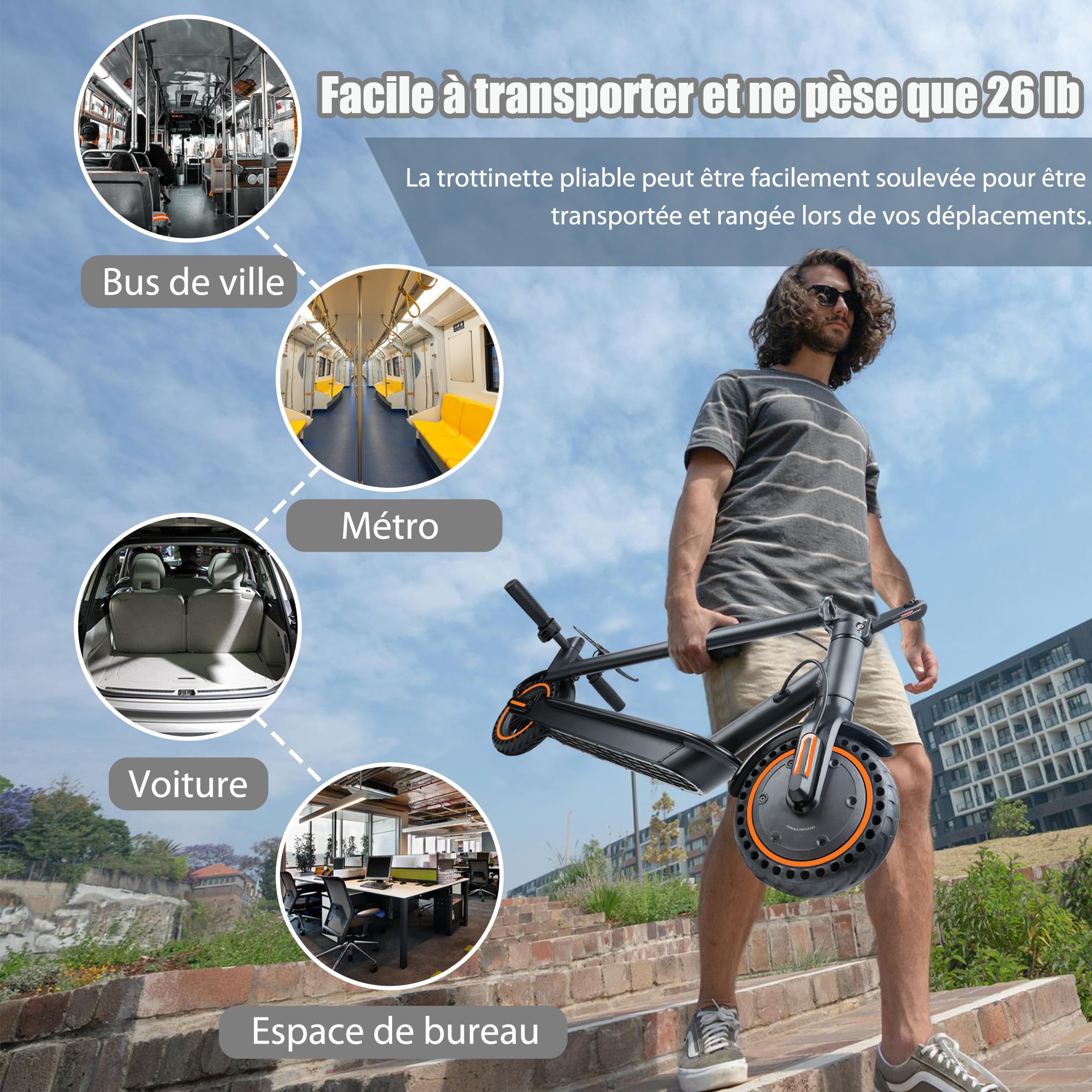 Trottinette Électrique AutoCadeau 25 km/h 250W-500W Pneus Solides 8.5" – Image 5