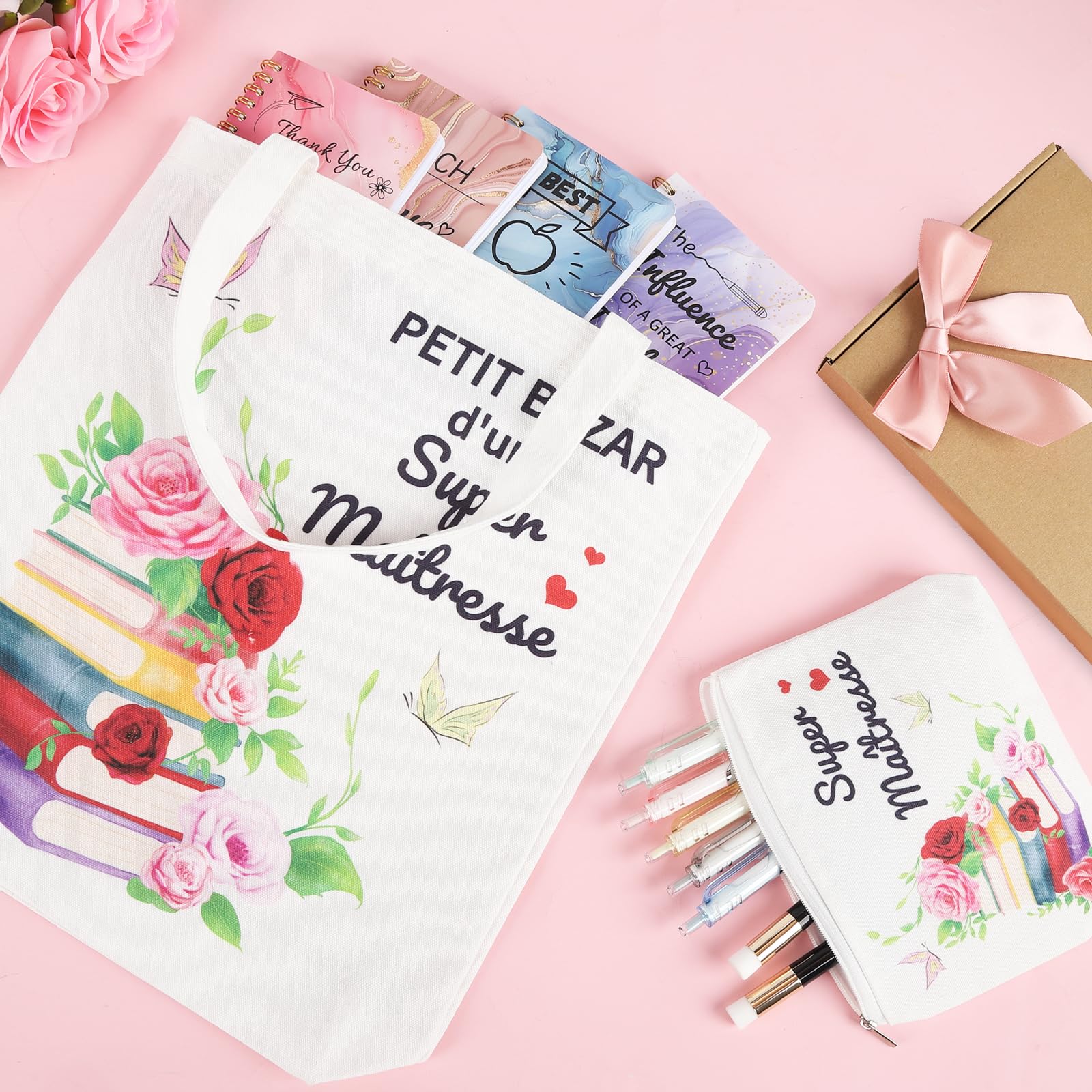 Tote Bag Personnalisé AutoCadeau Merci Maîtresse Fin d'Année – Image 3