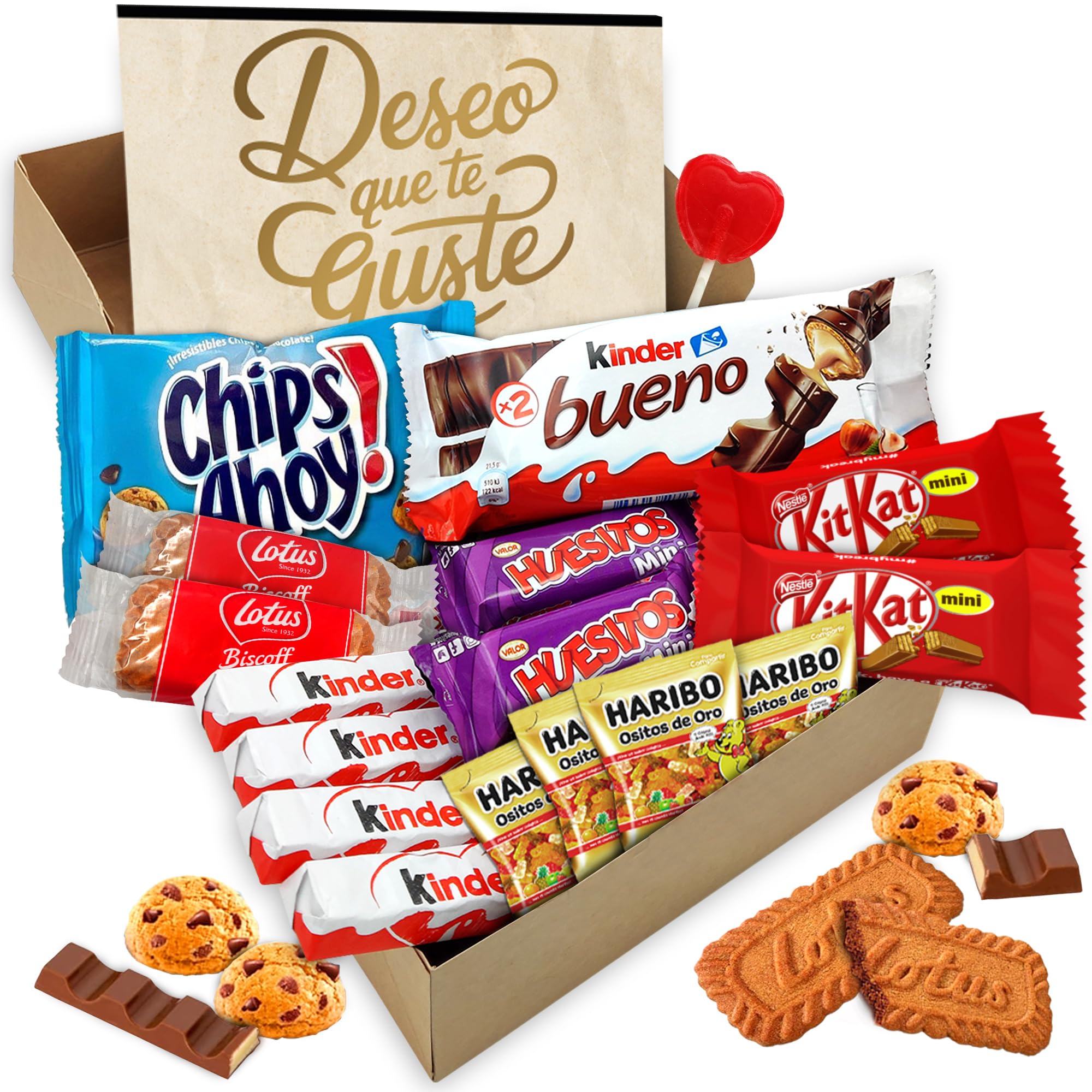 Coffret cadeau personnalisé Kinder Bueno avec 17 chocolats et carte