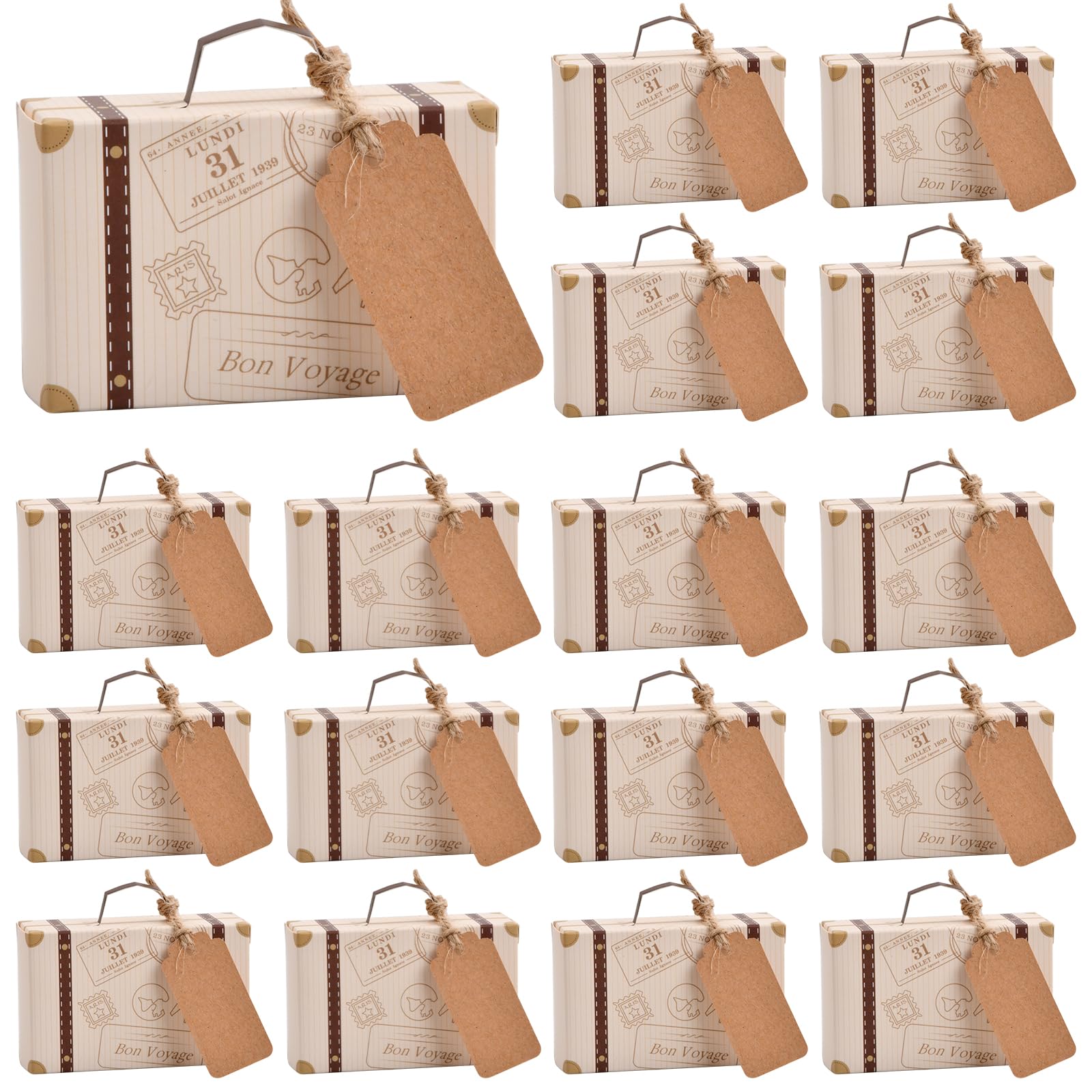 Coffret Cadeau AutoCadeau Mini Boîtes à Bonbons Vintage en Forme de Valise