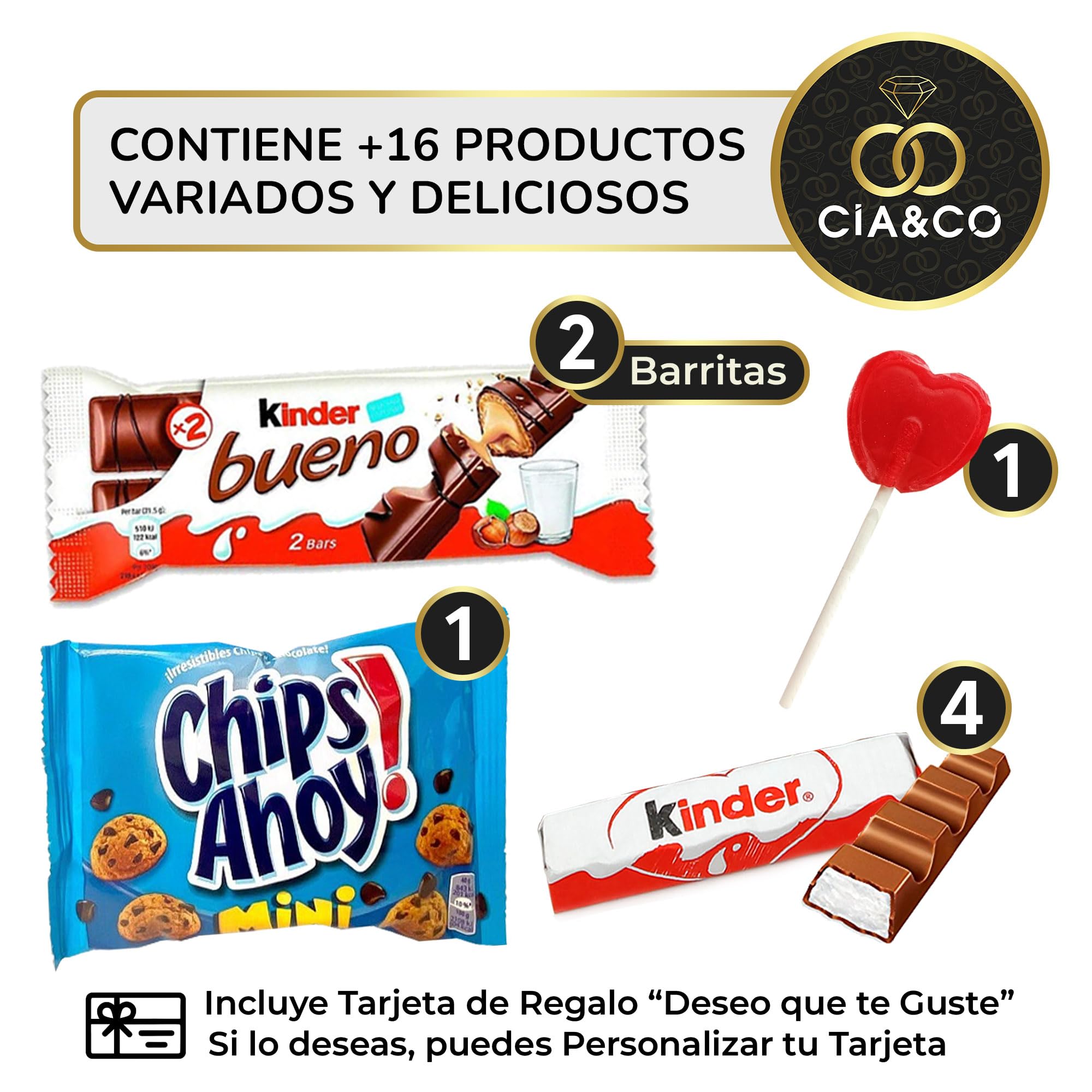 Coffret cadeau personnalisé Kinder Bueno avec 17 chocolats et carte – Image 4