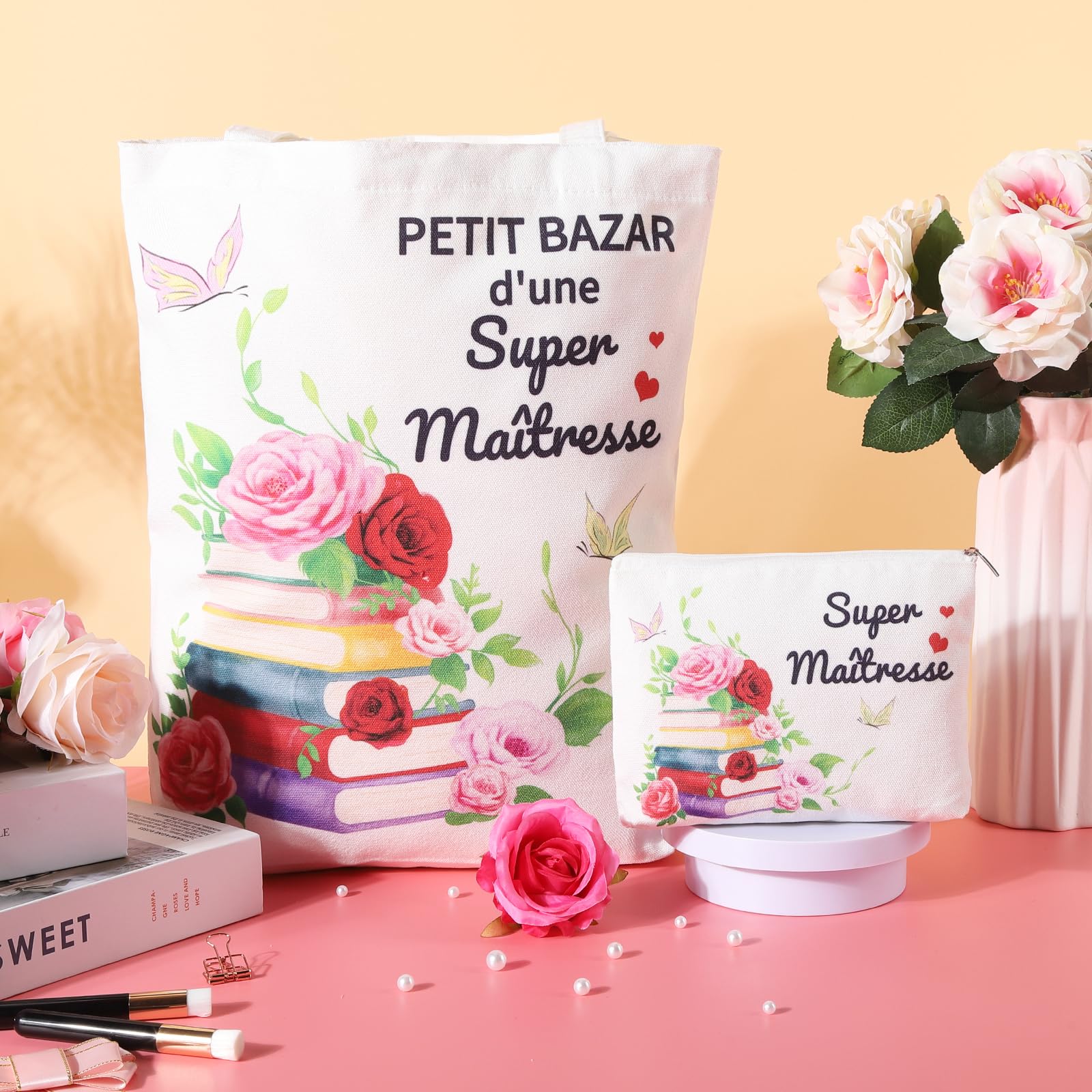 Tote Bag Personnalisé AutoCadeau Merci Maîtresse Fin d'Année – Image 2