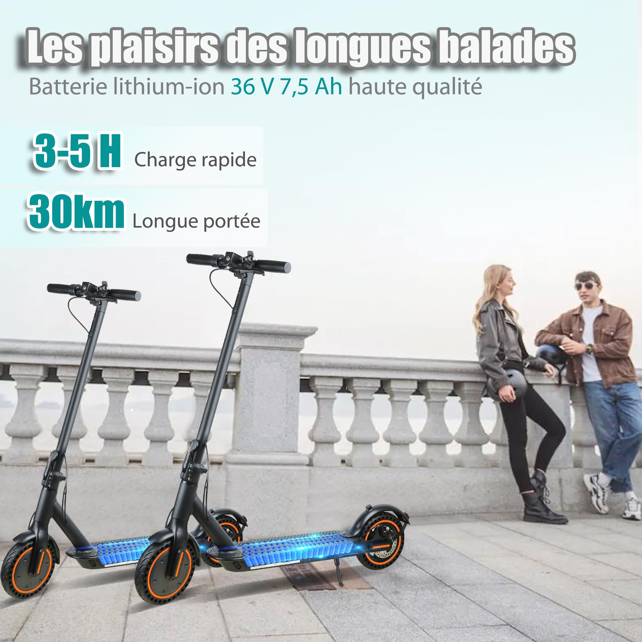 Trottinette Électrique AutoCadeau 25 km/h 250W-500W Pneus Solides 8.5" – Image 2