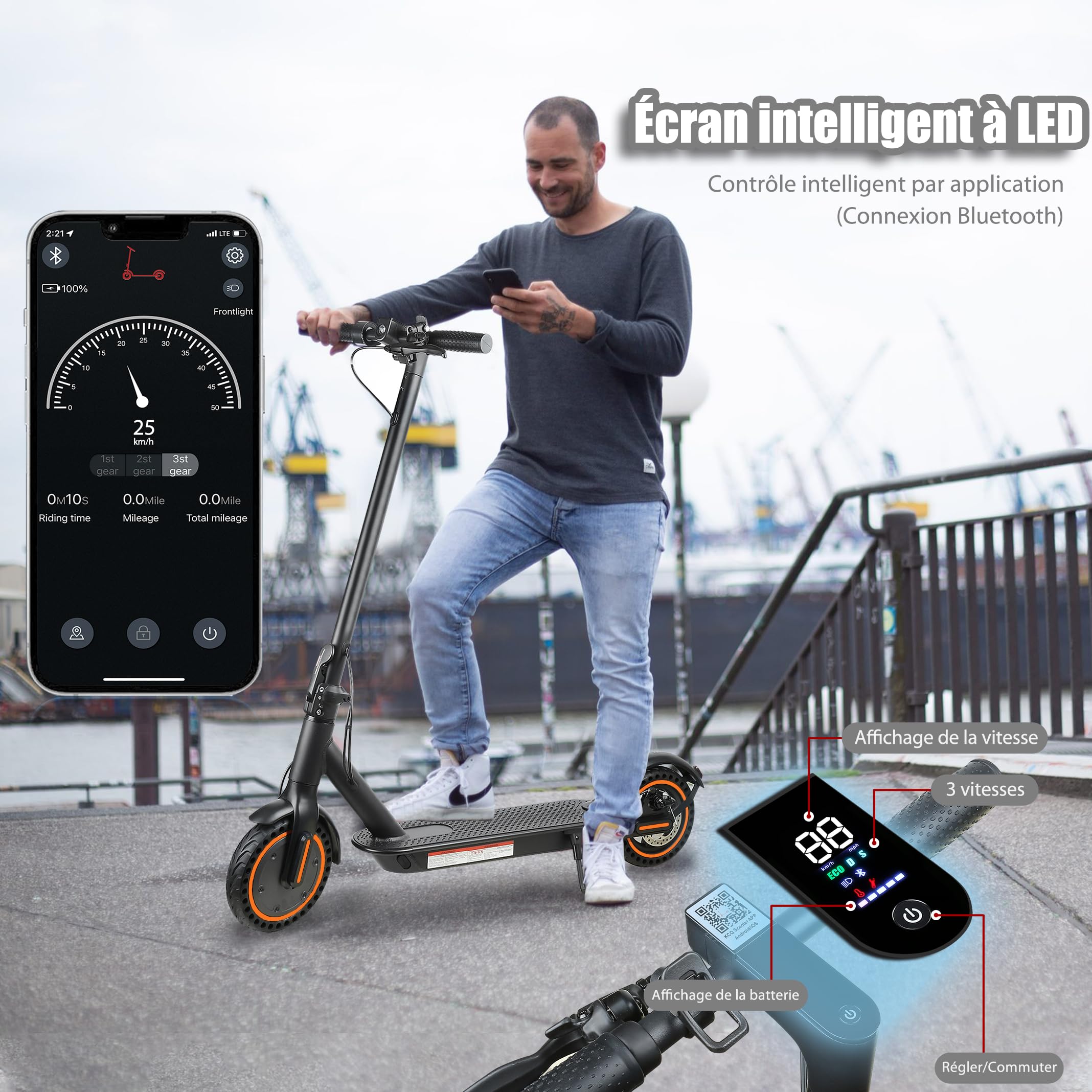 Trottinette Électrique AutoCadeau 25 km/h 250W-500W Pneus Solides 8.5" – Image 6